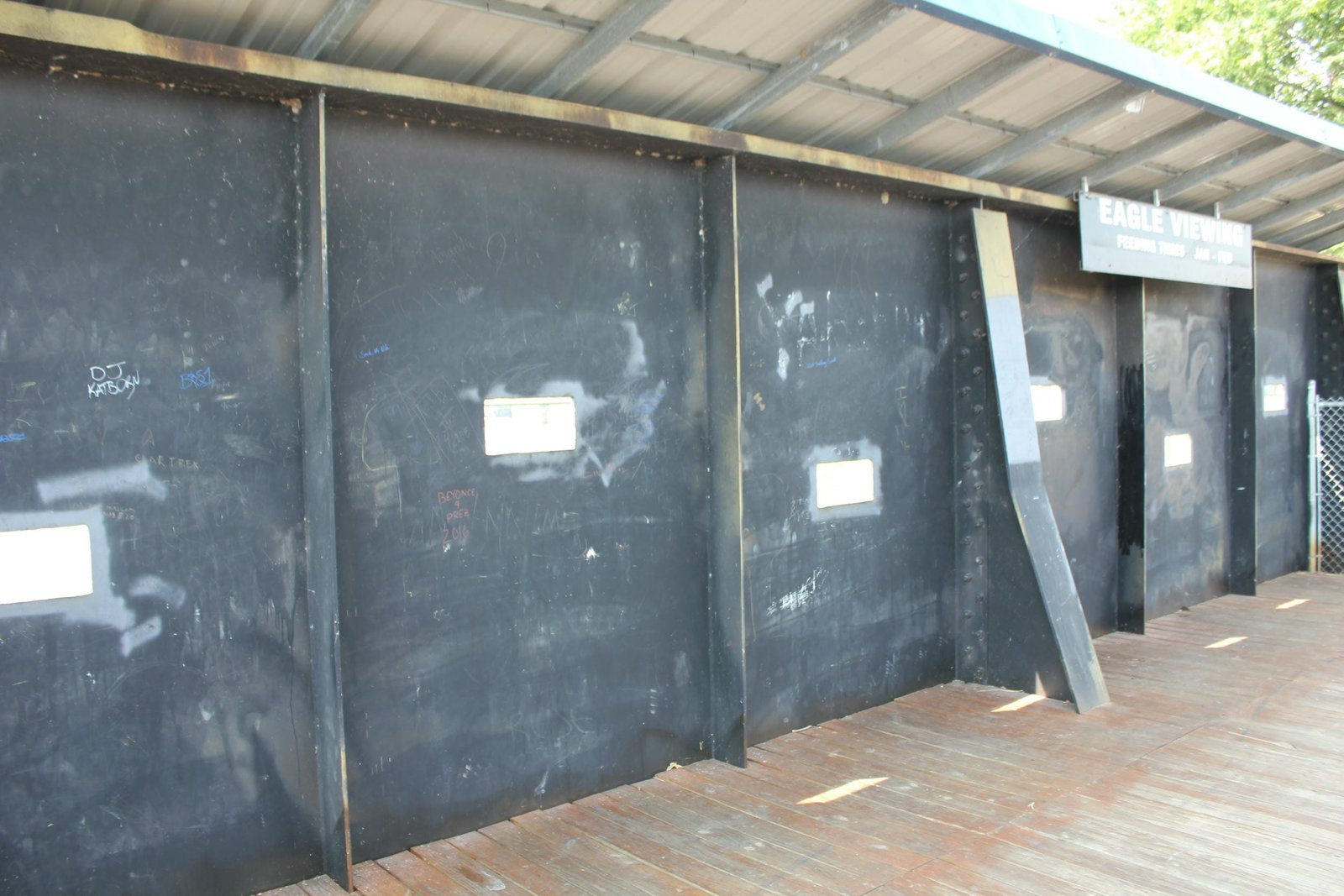 Viewing holes cut in north span (span #4)